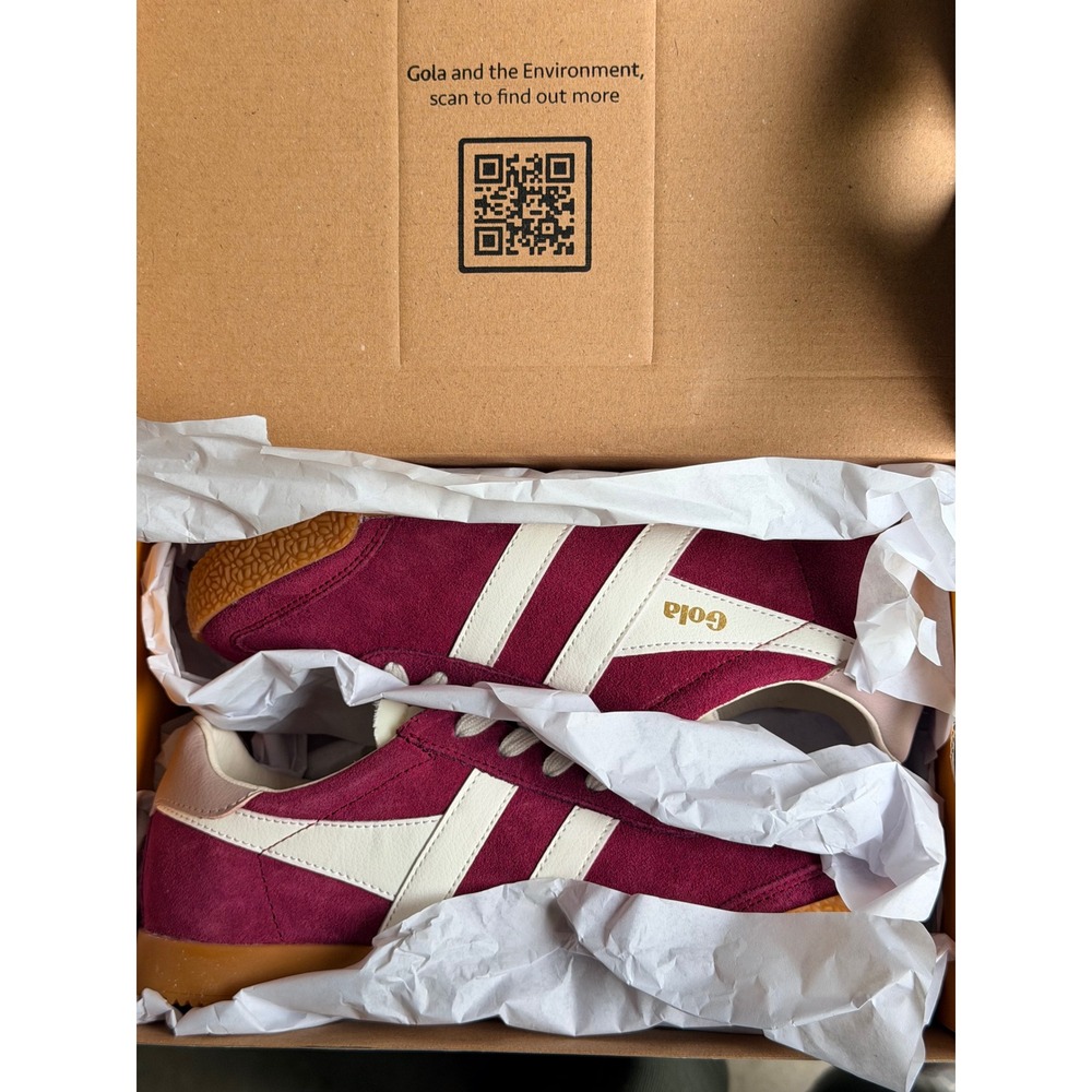 Gola Sneakers Womens Elan Trainer 7 Cerise Pink CLB538 Retro Suede Gum Sole - Picture 9 of 10